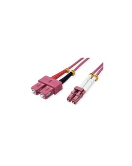 VALUE Kabel F.O. 50/125µm OM4, LC/SC, fioletowy, 0,5 m