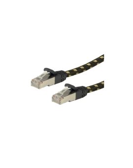 ROLINE Patchcord Kat.6A GOLD S/FTP czarno-złoty 7m