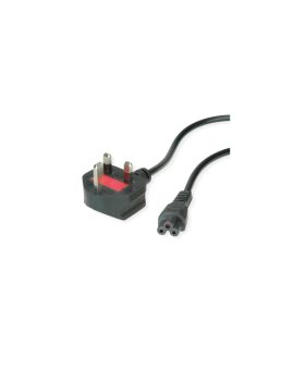 Kabel zasilający VALUE UK, 3-pol. notebook-żeński, 3A, czarny, 1, 8 m