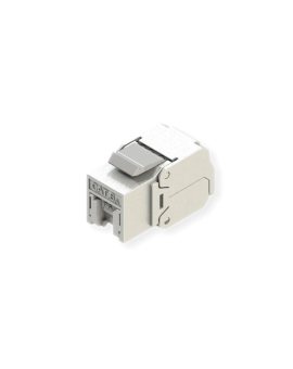 ROLINE Cat.6A (Class EA) Keystone, RJ45, ekranowany, beznarzędziowy, srebrny