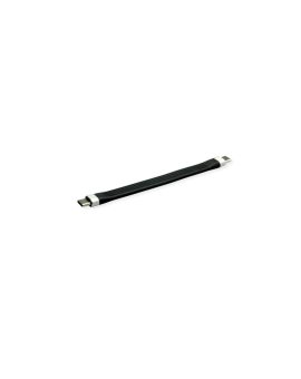 Silikonowy kabel ROLINE USB 3.2 Gen 2 z funkcją PD (Power Delivery) 20V3A, Emark, C-C, M/M, czarny, 11 cm