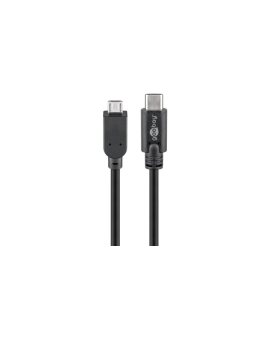 Kabel USB 2.0 USB-C™ na Micro-B 2.0, czarny - Długość kabla 1 m