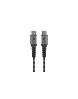 Kabel tekstylny USB-C™ na USB-C ™ z metalowymi wtyczkami ( szary / srebrny) 0,5 m - Długość kabla 0.5 m