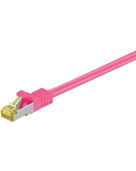 RJ45 patchkabel, CAT 6A S/FTP (PiMF), 500 MHz z CAT 7 kable surowym, Purpurowy - Długość kabla 2 m