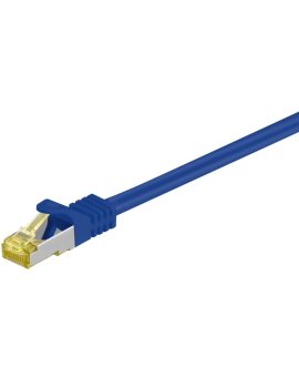 RJ45 patchkabel, CAT 6A S/FTP (PiMF), 500 MHz z CAT 7 kable surowym, Niebieski - Długość kabla 2 m