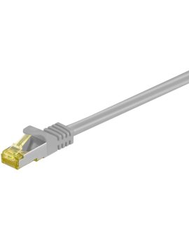 RJ45 patchkabel, CAT 6A S/FTP (PiMF), 500 MHz z CAT 7 kable surowym, Szary - Długość kabla 0.5 m