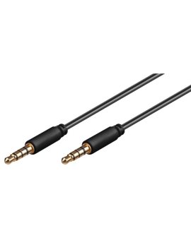 Kabel łączący audio AUX, 3, 5 mm stereo 4-pinowy, cienki, CU - Długość kabla 0.5 m