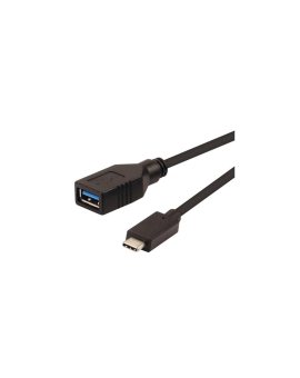 Kabel ROLINE USB 3.2 Gen 1 Type C, C-A, M/F, OTG, czarny, czarny, 0,15 m