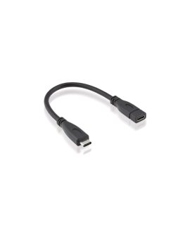 Kabel ROLINE USB 3.2 Gen 2, C-C, M/F, czarny, 0,15 m