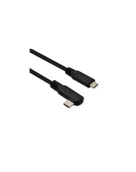 Kabel ROLINE USB 3.2 Gen 2x2, Emark, C-C, M/M, 20Gbit/s, 100W, haaks, zwart, 1 m