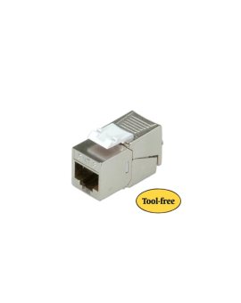 ROLINE Cat.6 (klasa E)/Keystone, RJ-45, ekranowany, beznarzędziowy, kompaktowy, kolor srebrny