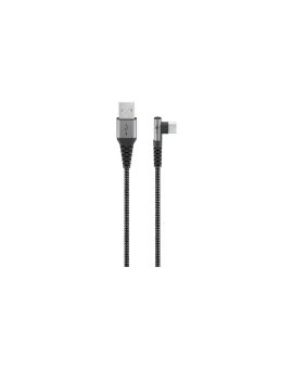 Kabel tekstylny USB-C™ do USB-A™ z metalowymi wtyczkami (gwiezdna szarość/srebrny), 90, 2 m - Długość kabla 2 m