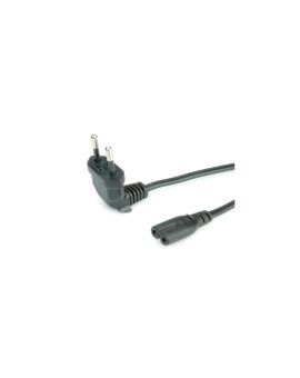 Kabel zasilający ROLINE z wtyczką Euro (kątową) do C7, 2-biegunowy, czarny, 1,8 m