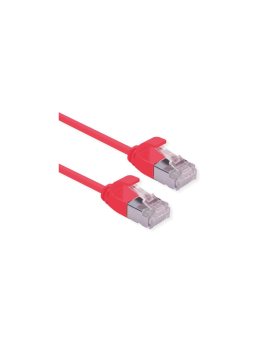 ROLINE F/UTP DataCenter Patchkabel Cat.6A (Class EA), LSOH, extra dun, rood, 0,15 m