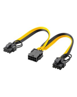 Kabel zasilający 8-pinowy żeński do podwójnego 6+2 męskiego dla PCIe