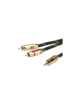 ROLINE GOLD kabel połączeniowy audio 3,5 mm stereo - 2x tulipan, M/M, 2,5 m