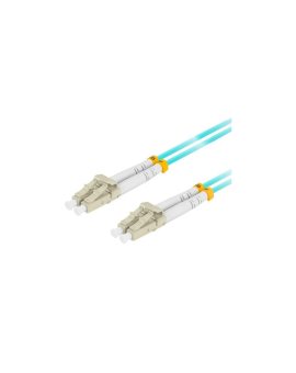 Patchcord światłowodowy MM LC/UPC-LC/UPC duplex 3mm OM3 aqua 10m LANBERG