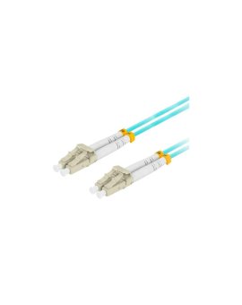 Patchcord światłowodowy MM LC/UPC-LC/UPC duplex 3mm OM3 aqua 1m LANBERG