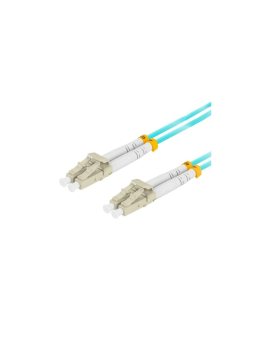 Patchcord światłowodowy MM LC/UPC-LC/UPC duplex 3mm OM3 aqua 0, 5m LANBERG