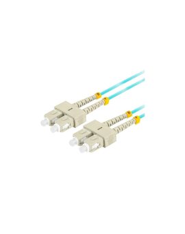 Patchcord światłowodowy MM SC/UPC-SC/UPC duplex 3mm OM3 aqua 1m LANBERG