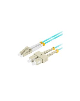 Patchcord światłowodowy MM LC/UPC-SC/UPC duplex 3mm OM3 aqua 5m LANBERG