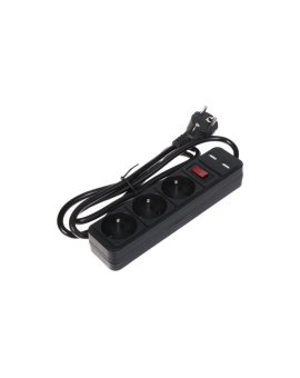 LISTWA ZASILAJĄCA PR-1.5M-3G-SW/USB/B (3 GNIAZDA + 2 USB) 1.3m