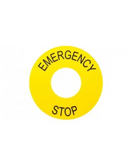 Tabliczka opisowa żółta okrągła fi60mm /EMERGENCY STOP/ ZB2BY9330