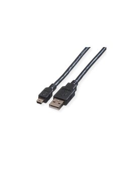 Kabel ROLINE USB 2.0, typ A - 5-stykowy mini, czarny, 3 m