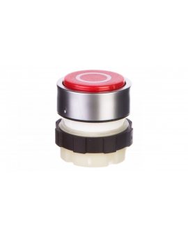 Przycisk fi22mm z ukrytym czołem czerwony /0/, pierścień w kolorze aluminium BE-B3D RT-0