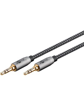 Kabel połączeniowy audio AUX, 3,5 mm stereo, 0,5 m, Sharkskin Grey - Długość kabla 0.5 m