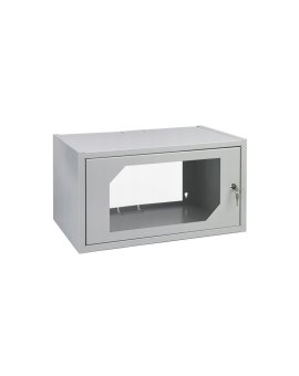 SZAFA WISZĄCA RACK SZAFKA SERWEROWA 19 6U 350 mm SZARA Z SZYBĄ HARTOWANĄ 5-19/06U-350/W111/01