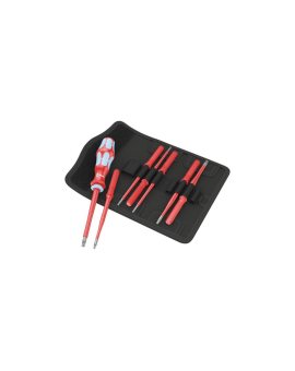 Zestaw wkrętaków izolowanych dla elektryka 8 sztuk: rękojeść + 7x gwiazdkowe TX + etui 1kV VDE Kompakt WERA