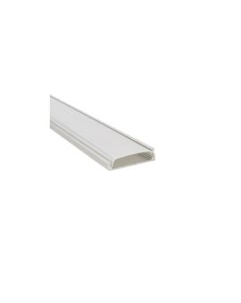 Profil LED natynkowy anod. aluminium 2m z kloszem, zaślepkami i uchwytami, dla taśm do 20mm