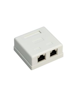 Gniazdo RJ45 2 portem, CAT 6, STP, Biały - Połączenie typu