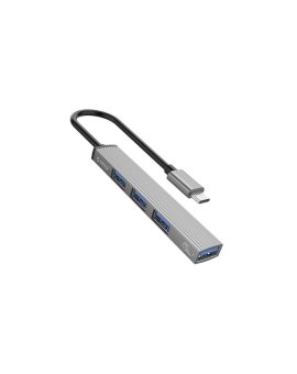 Orico Hub USB-C, USB-A 5Gbps, 3*USB-A 2.0, aluminiowy