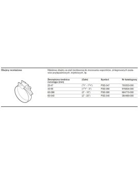 Obejma mocująca Raychem do rurociągów o średnicach DN 16 - DN 33 typu PSE-047