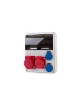 Rozdzielnica LAGO 11M - gniazda 16A 5p, 32A 5p, 2x230V + zabezpieczenia (RCD 4P 40A typ AC, MCB 3P C32A, 3P C16A, 1P B16A ) IP44
