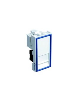Gniazdo UTP RJ 45 kat. 5e z adapterem 1-modułowe, białe, niskie, 22,5x45x23mm, 45x45, DCN/TS-868K-8-C5E