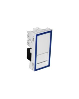Gniazdo UTP RJ 45 kat. 6 z adapterem 1-modułowe, białe, niskie, 22,5x45x23mm, 45x45, DCN/TS-868K-8-C6