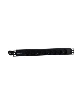 Listwa zasilająca EmiterNet 19cali 8-gniazd. uni-schuko, 2m, LED EM/LZ19.08F.2S.L