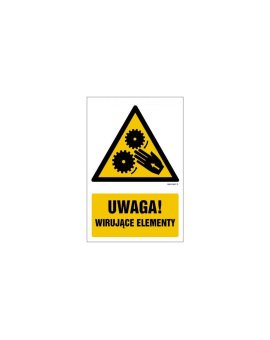 ZNAK - GF038 Uwaga wirujące elementy 10 x 15 cm KN - Folia podłogowa