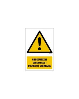 ZNAK - GF041 Niebezpieczne substancje i preparaty chemiczne 25 x 37, 5 cm PN - Płyta 1mm
