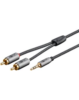 Kabel przejściowy audio AUX, jack 3,5 mm na wtyczkę stereo RCA, 2 m, Sharkskin Grey - Długość kabla 2 m