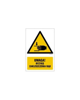 ZNAK - GF045 Uwaga ryzyko zakleszczenia rąk - opakowanie 10 sztuk 5 x 7,5 cm KN - Folia podłogowa