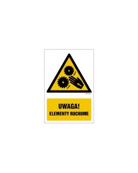 ZNAK - GF046 Uwaga ruchome elementy 70 x 105 cm KN - Folia podłogowa