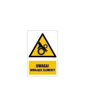 ZNAK - GF056 Uwaga wirujące elementy 10 x 15 cm KN - Folia podłogowa