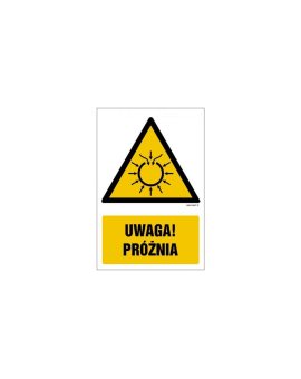 ZNAK - GF058 Uwaga próżnia 20 x 30 cm FN - Folia samoprzylepna