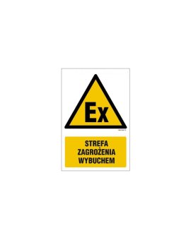 ZNAK - GF064 Strefa zagrożenia wybuchem 10 x 15 cm PN - Płyta 1mm