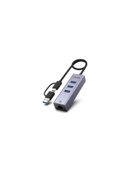 Unitek Hub USB C 4w1 Ethernet 3 x USB A 5 Gbps z adapterem USB A