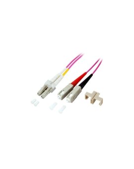 Kabel światłowodowy, wielomodowy, duplex, OM4, różowy, lc/sc ILWL D5-SCLC-010/OM4 /1m/